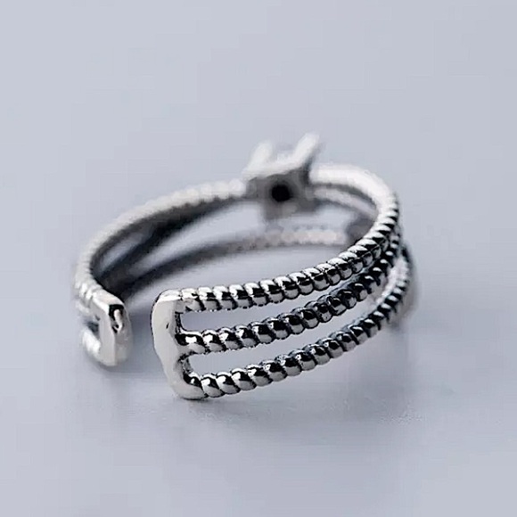 STERLING SILVER RESIZABLE SMILE RING - Picture 5 of 5